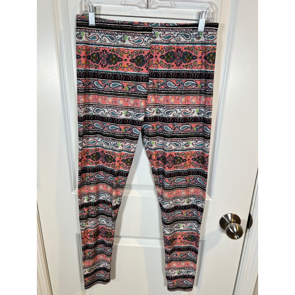 Lildy Womens‎ Leggings Super Soft Paisley Floral Pink Multi L-XXL
